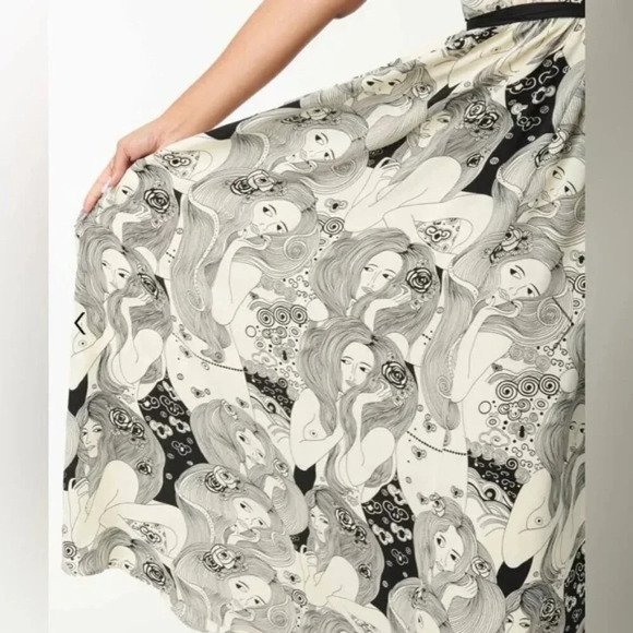 Unique Vintage Smak Parlour Psychedelic Goddess Print Maxi Dress - Picture 2 of 3